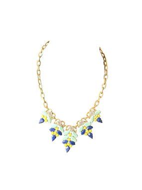 J. Crew Necklace Floral Statement Vintage-Inspired Chunky Gold Tone 20 inches